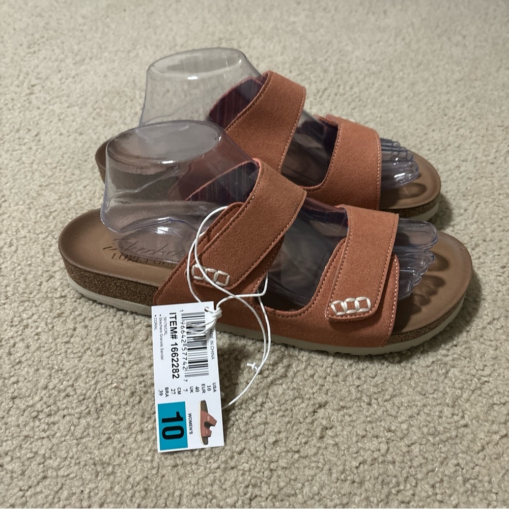 NEW SKECHERS CORAL FOOTBED CORK SANDALS RELAXED FIT  LUXEFOAM 1662282 WOMENS 10 - Picture 5 of 9